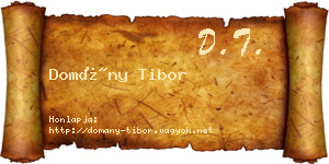 Domány Tibor névjegykártya