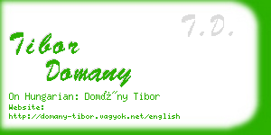 tibor domany business card